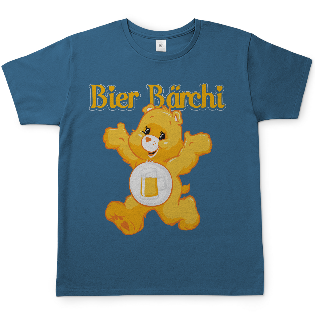 Hellblaues Bier Bärchi Glücksbärchi Herren Shirt mit Bierglas