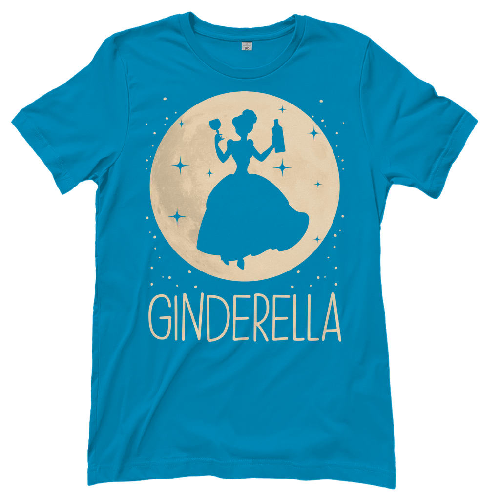 Hellblaues Damenshirt mit Ginderella Prinzessin Design