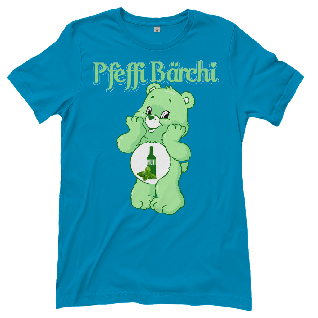 Hellblaues Damenshirt mit Pfeffi Bärchi Glücksbärchi Design