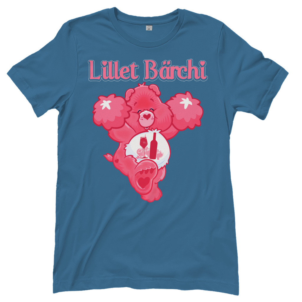 Hellblaues Lillet Bärchi Glücksbärchi Damenshirt mit Lillet Flasche und Glas