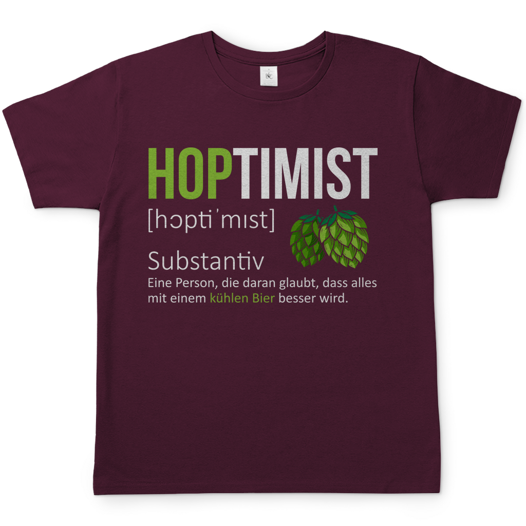 Hoptimist Herren Shirt in Burgundy Rot