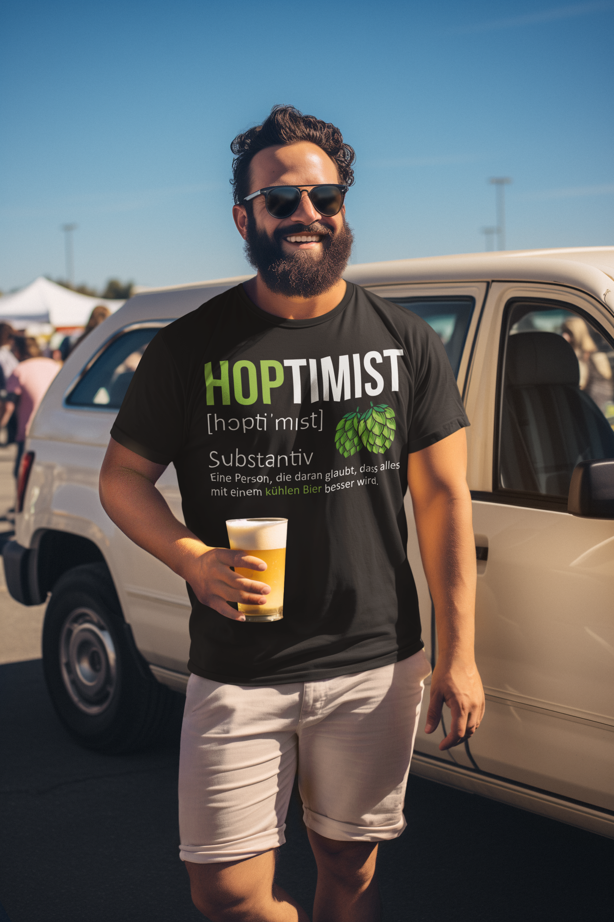 Hoptimist Herren Shirt mit Model