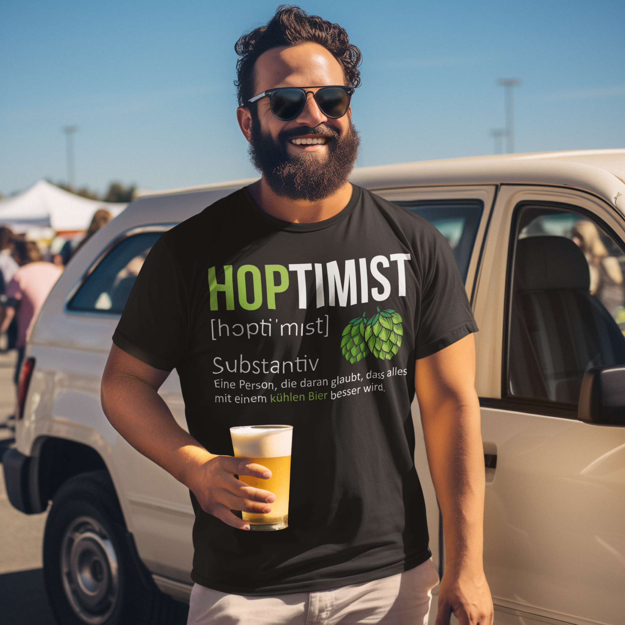 Hoptimist Herren Shirt mit Model