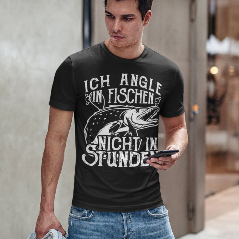 Ich angle in Fischen nicht in Stunden Shirt – Lustiges Angler T-Shirt Männer