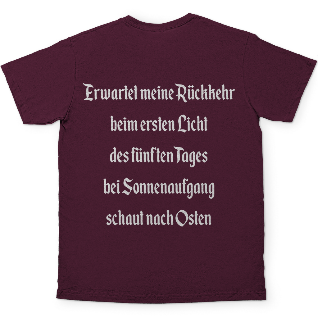 Ich gehe jetzt Bier trinken Herren Shirt in Burgundy Rot hinten