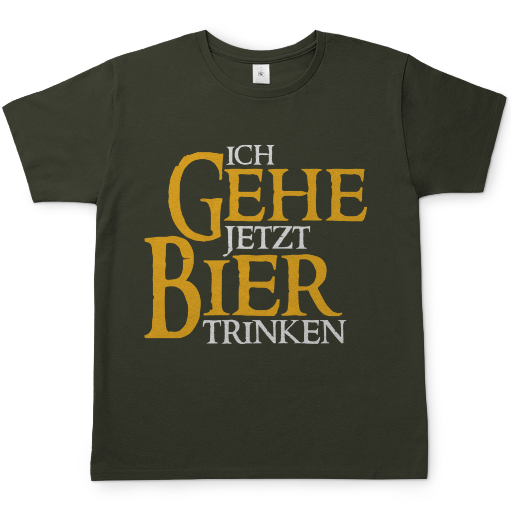 Ich gehe jetzt Bier trinken Herren Shirt in Khaki