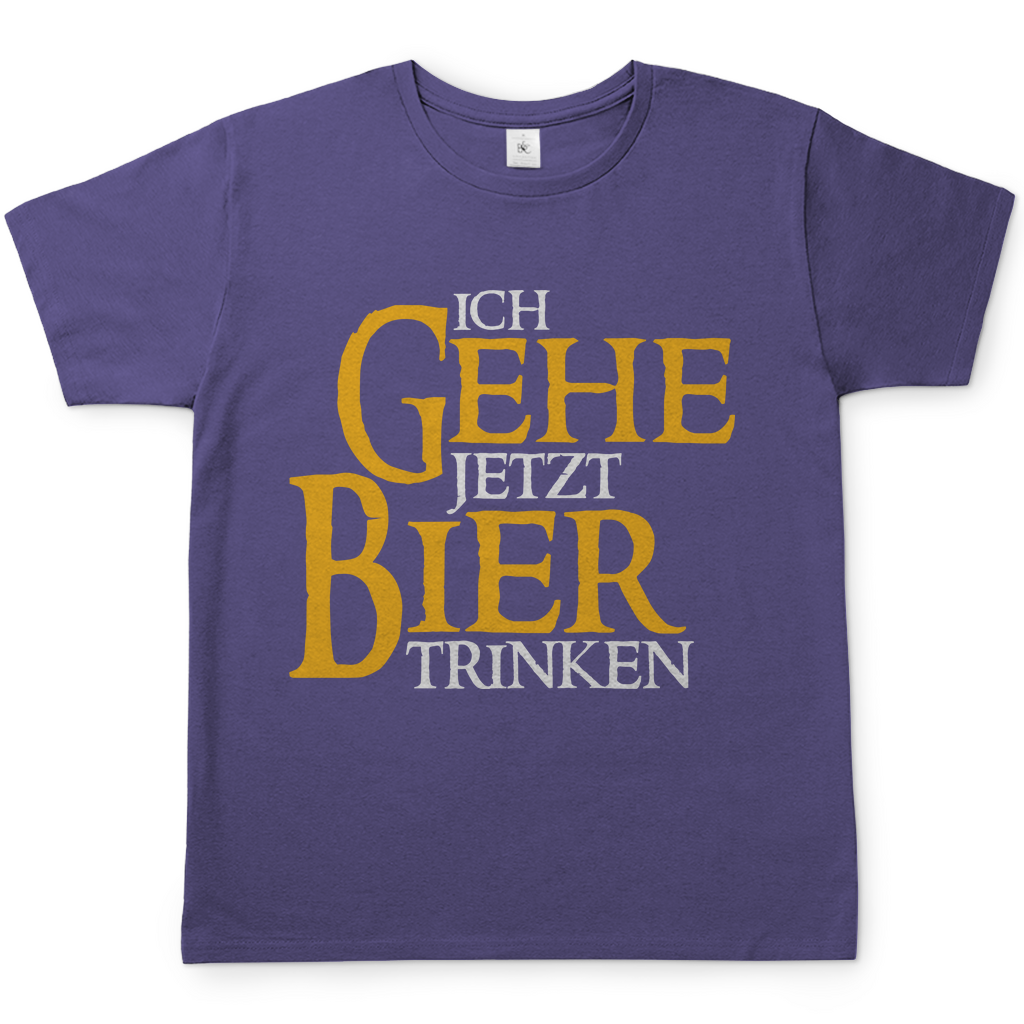 Ich gehe jetzt Bier trinken Herren Shirt in Millennial Lila