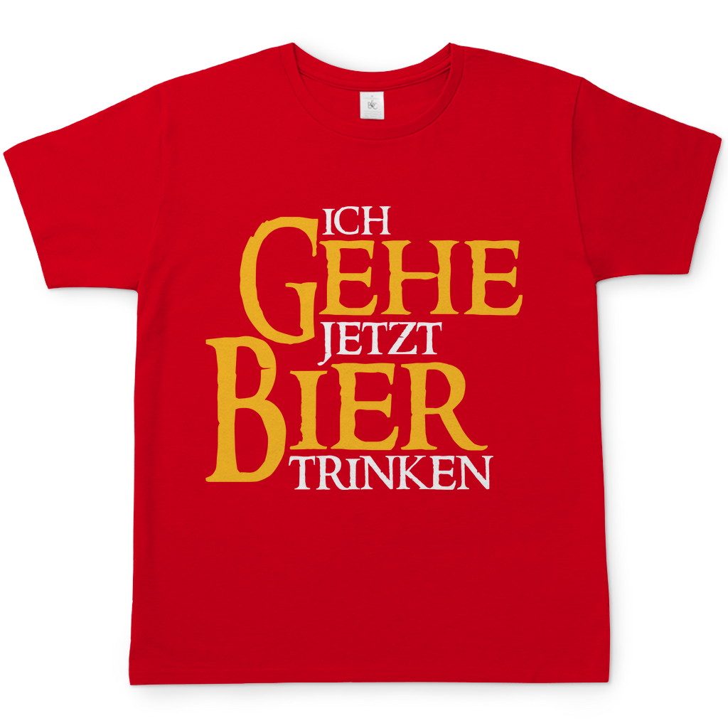 Ich gehe jetzt Bier trinken Herren Shirt in Rot