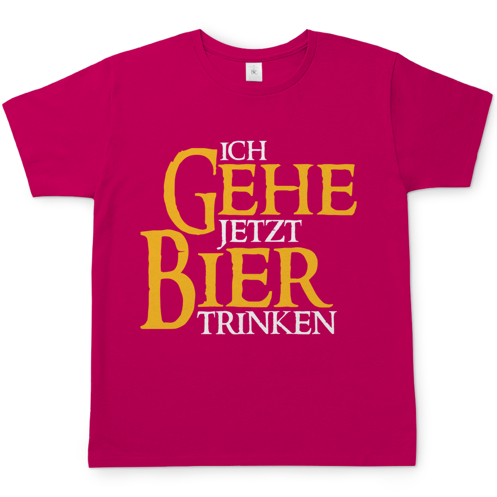 Ich gehe jetzt Bier trinken Herren Shirt in Sorbet Rosa