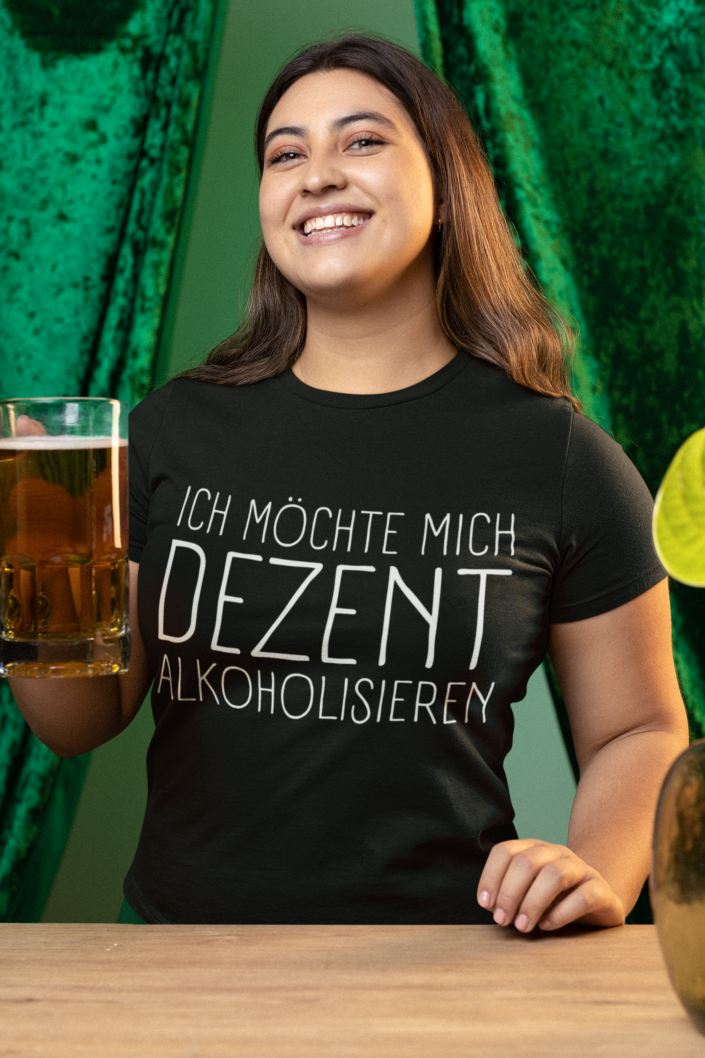 Ich möchte mich dezent alkoholisieren - Damen Premium Bio T-Shirt Schwarz