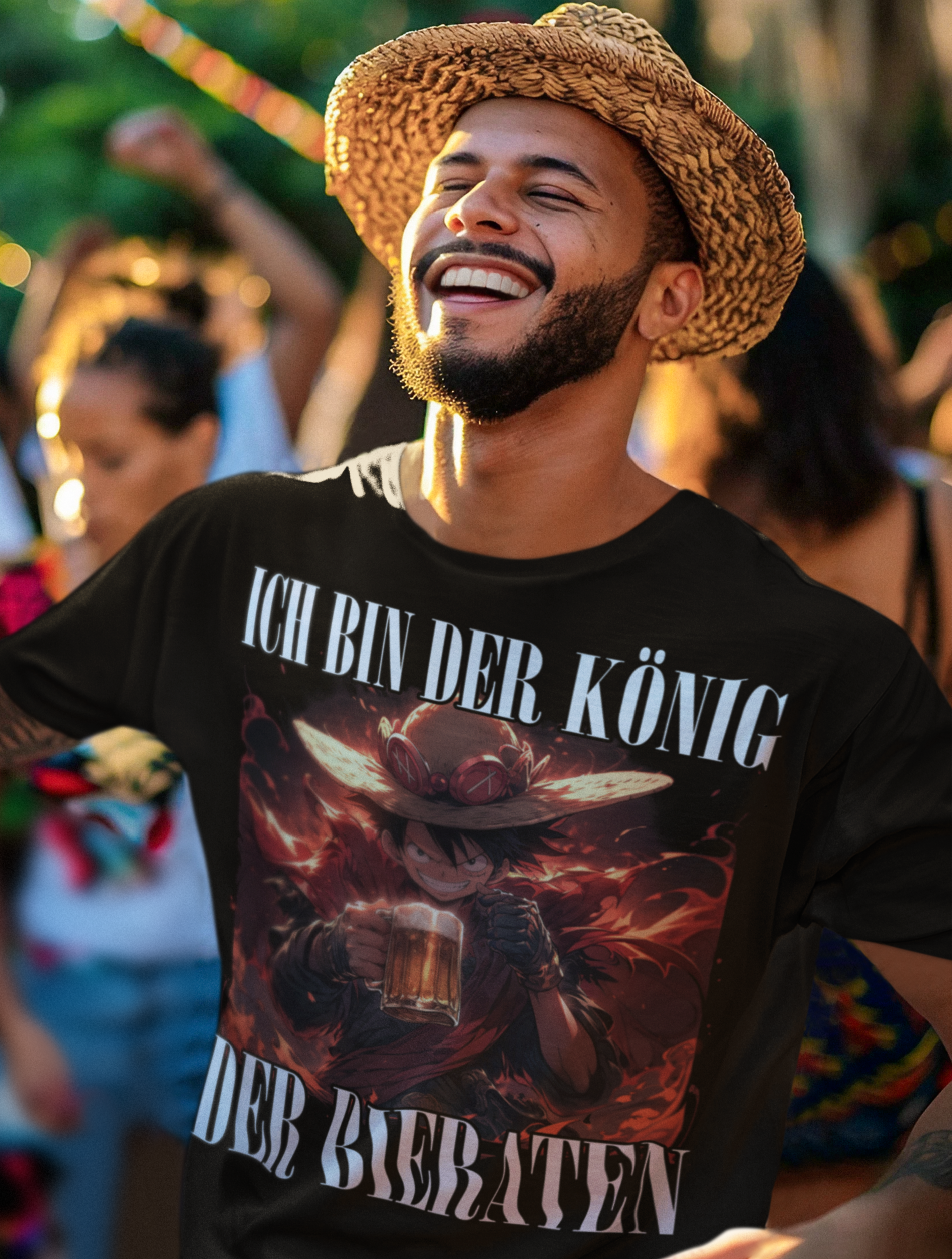 Ich bin der König der Bieraten One Piece Ruffy - Herren Premium Bio T-Shirt