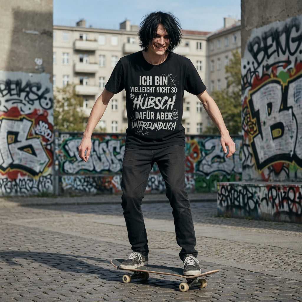 Ich bin vielleicht nicht so hübsch dafür aber unfreundlich - Herren T-Shirt