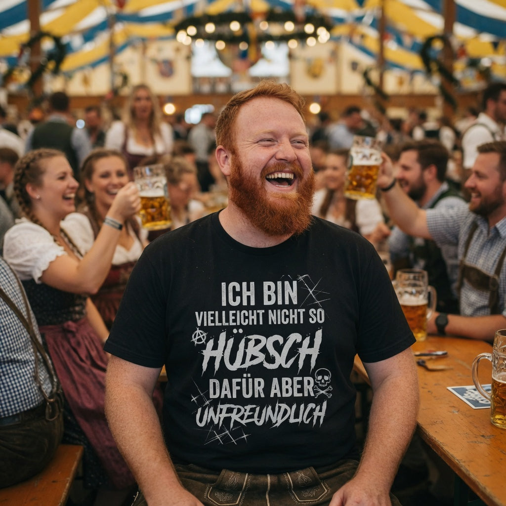 Ich bin vielleicht nicht so hübsch dafür aber unfreundlich - Herren T-Shirt