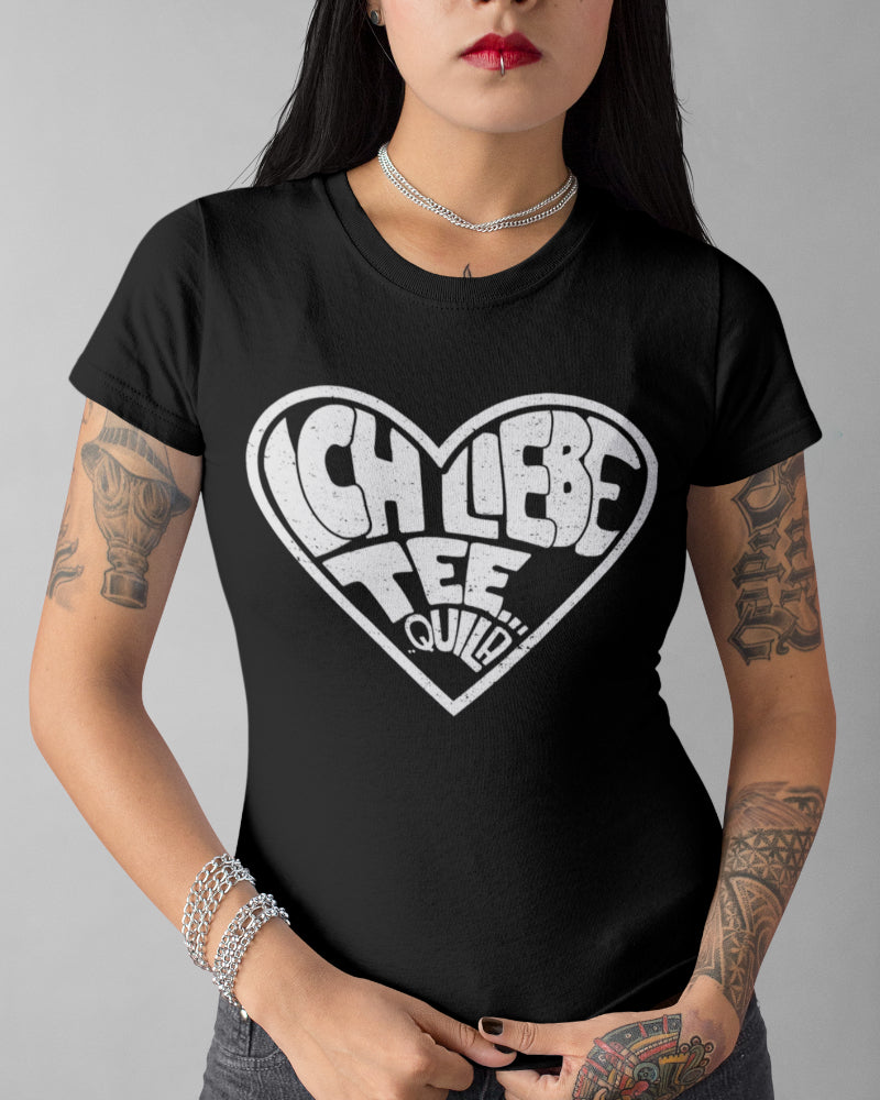 Ich liebe Teequila Shirt Damen – Lustiges Tequila Herz T-Shirt mit Wortspiel