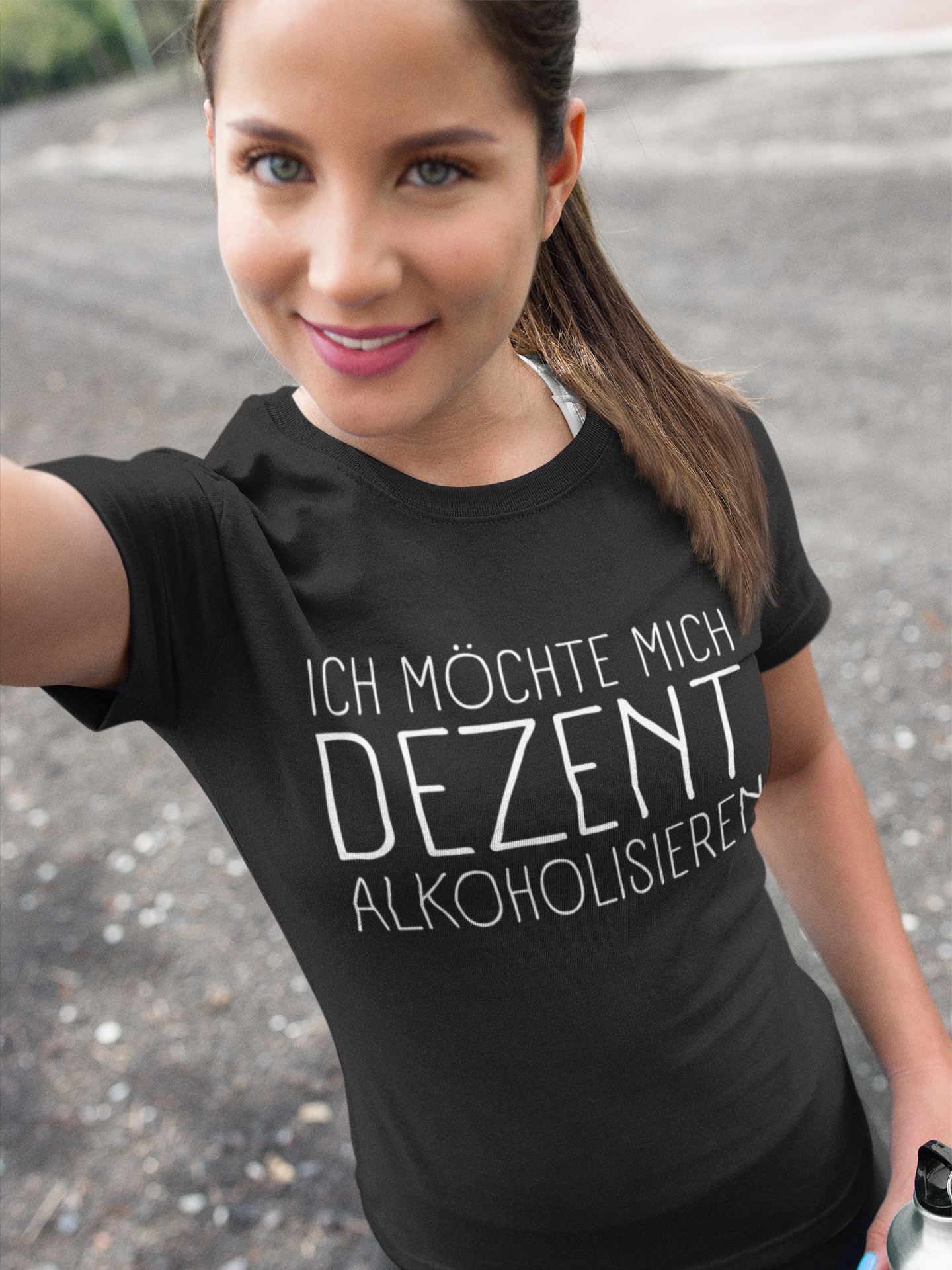 Ich möchte mich dezent alkoholisieren - Damen Premium Bio T-Shirt Schwarz