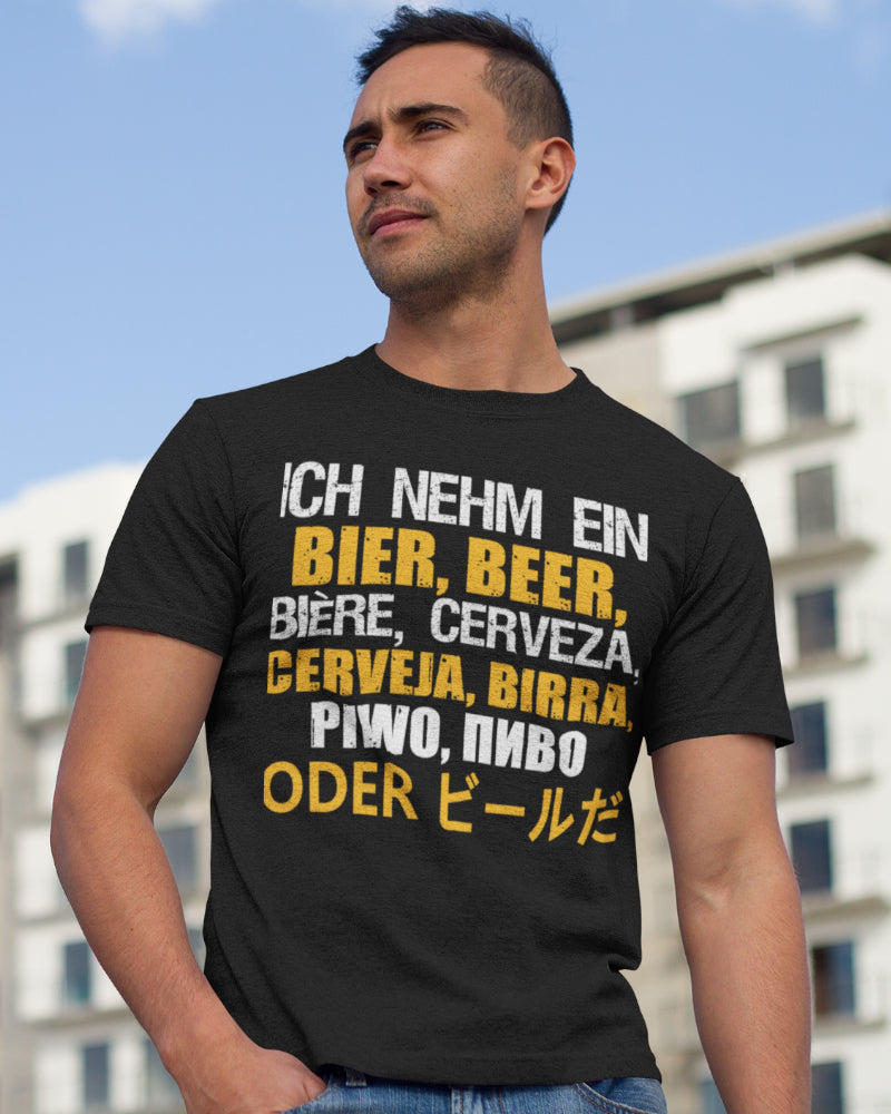 Lustiges Herren T-Shirt Bier Beer Biere Cerveza Cerveja Birra Piwo Pivo Geschenk