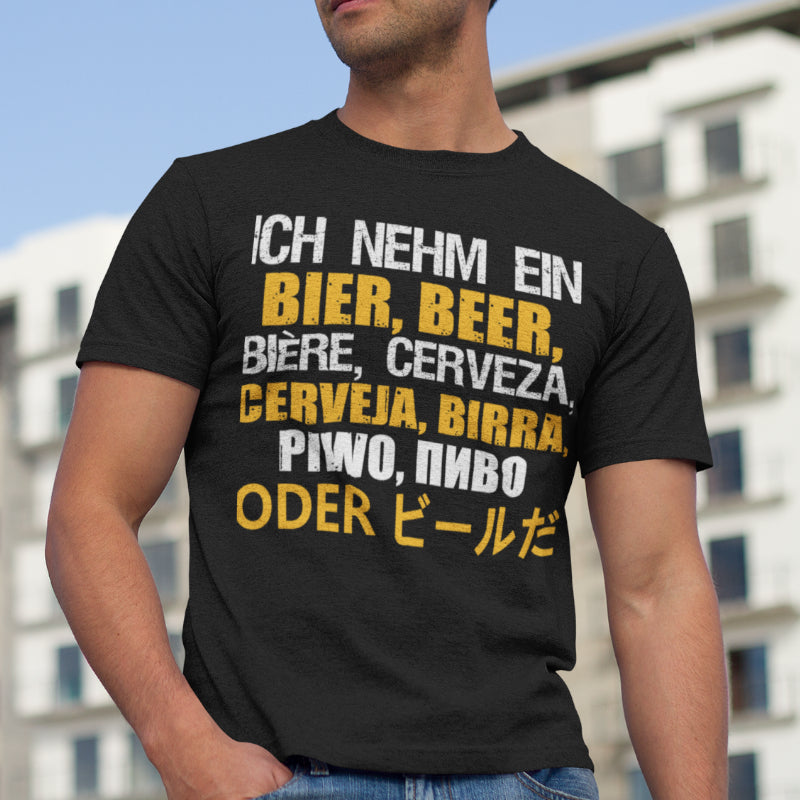 Lustiges Herren T-Shirt Bier Beer Biere Cerveza Cerveja Birra Piwo Pivo Geschenk