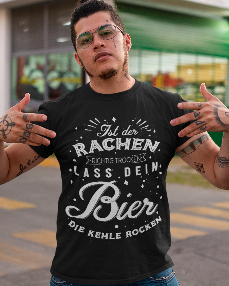 Lustiges Bier T-Shirt für Herren – lass dein Bier die Kehle rocken