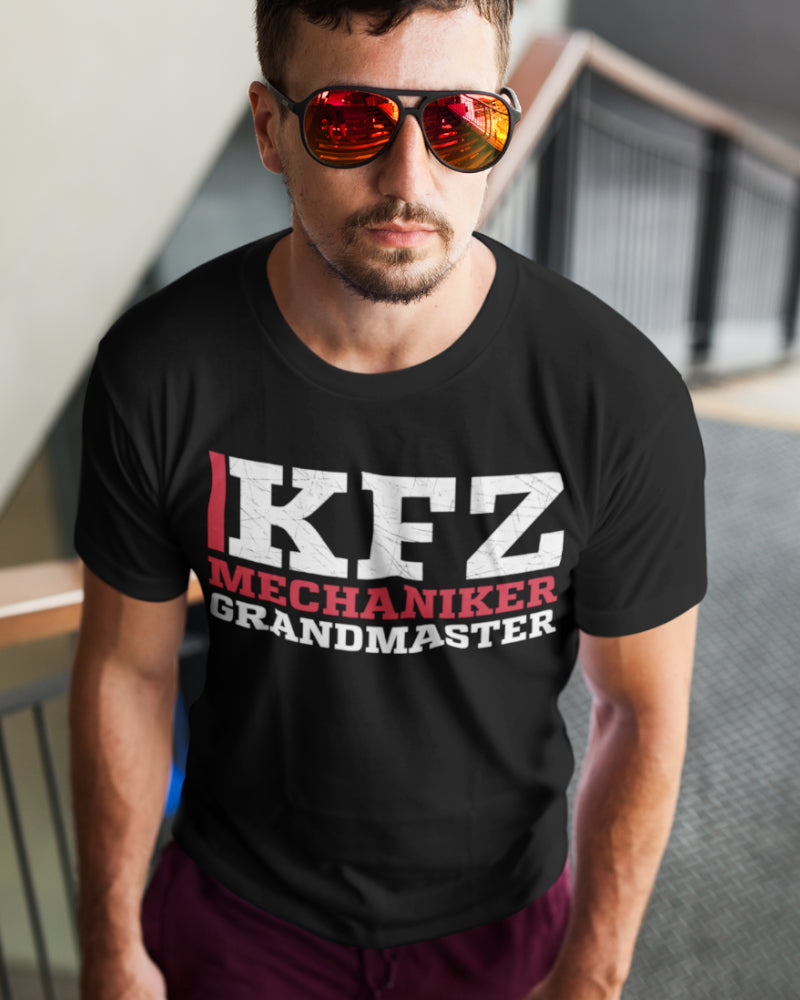 KFZ Mechaniker Grandmaster Shirt Männer – Werkstatt Spruch für Auto Schrauber