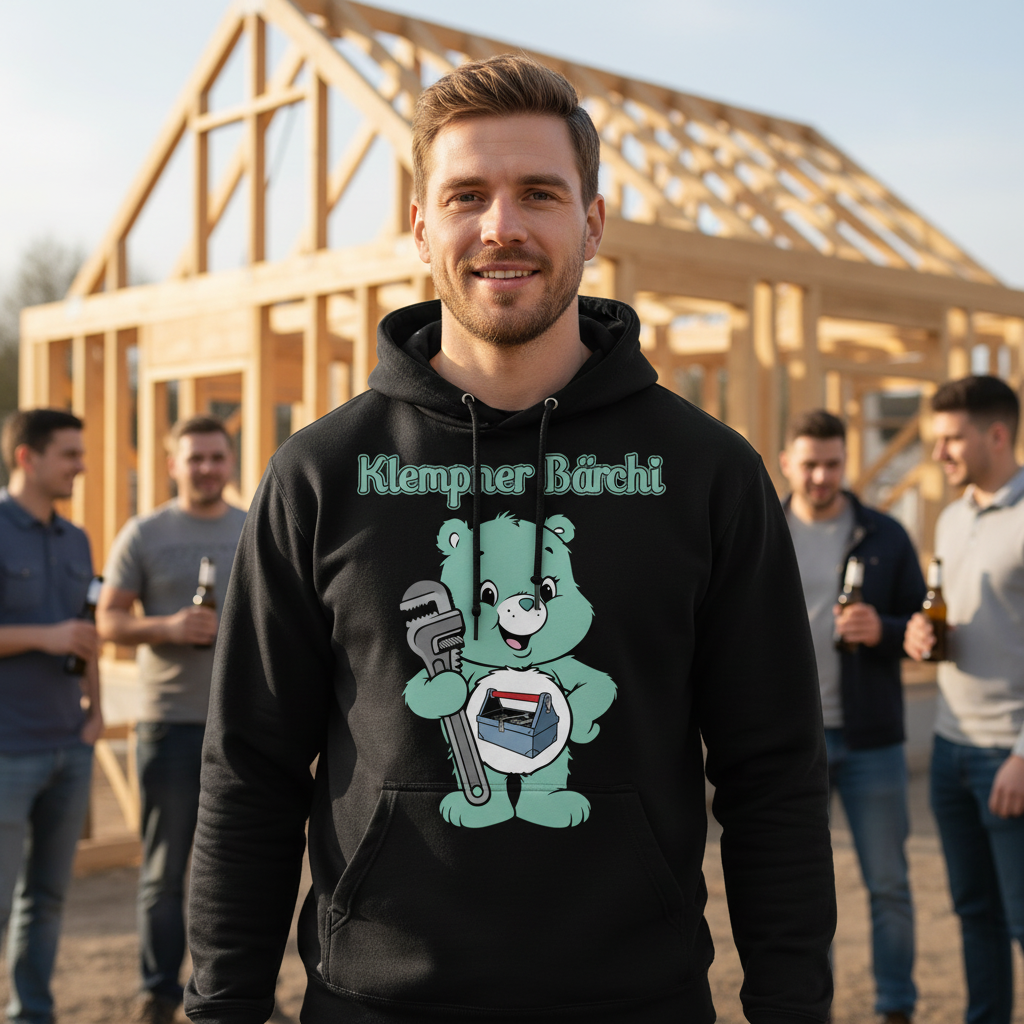 Klempner Bärchi - Glücksbärchi - Herren Premium Bio Hoodie