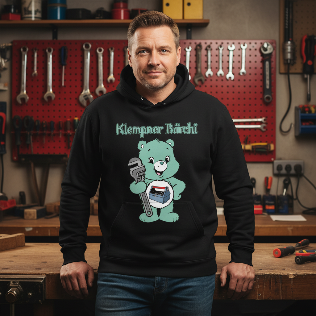 Klempner Bärchi - Glücksbärchi - Herren Premium Bio Hoodie