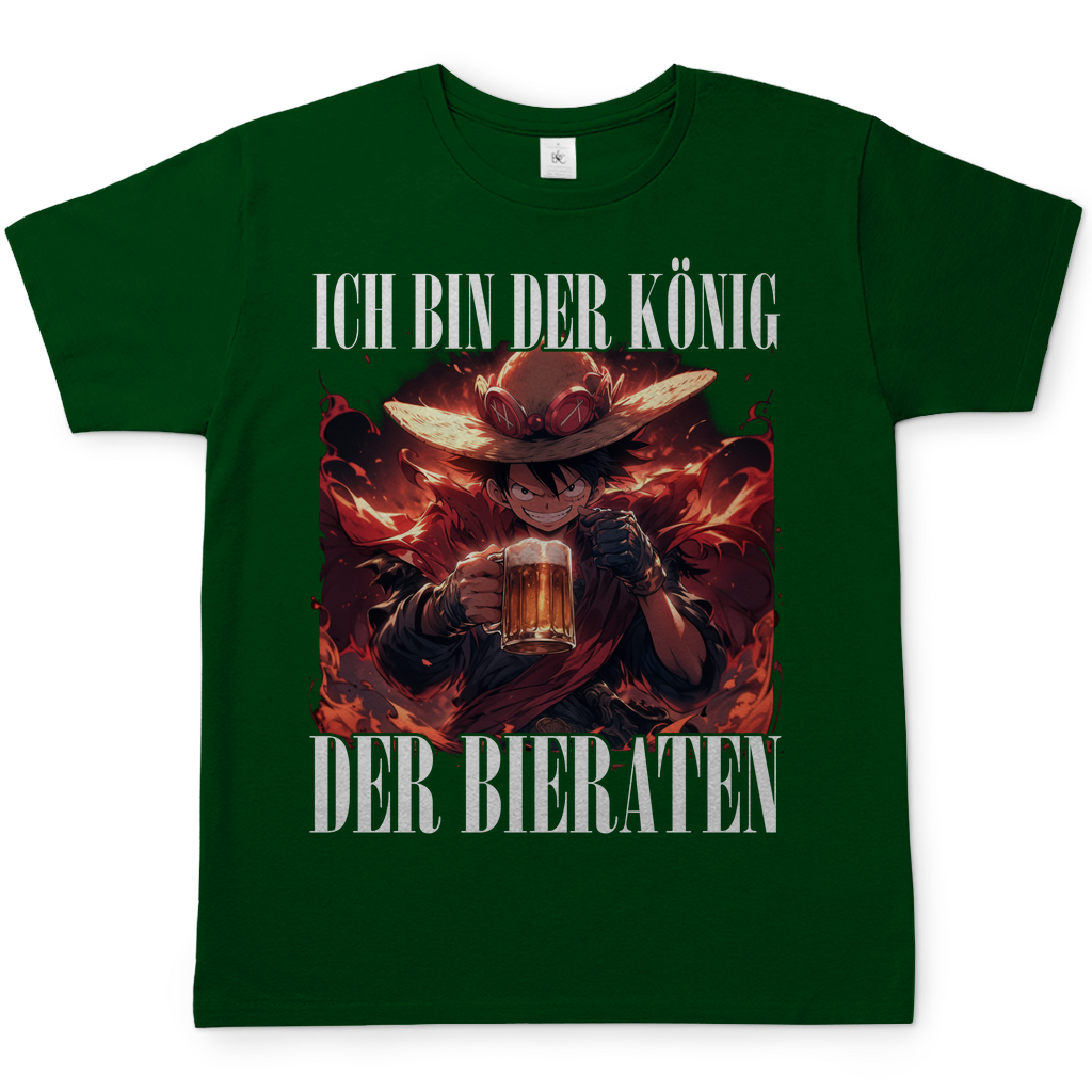 König der Bieraten - One Piece Ruffy - Herren Shirt Bottle Green