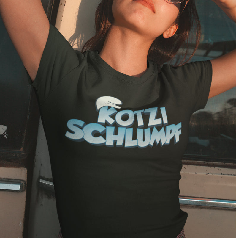 Kotzi Schlumpf Shirt Damen – Freches Partyshirt mit Humor für wilde Nächte