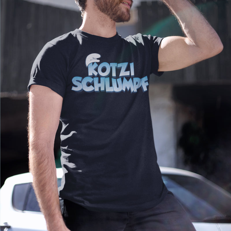 Kotzi Schlumpf Shirt Herren – Sauf Cartoon Motiv Alkohol Spaß T-Shirt