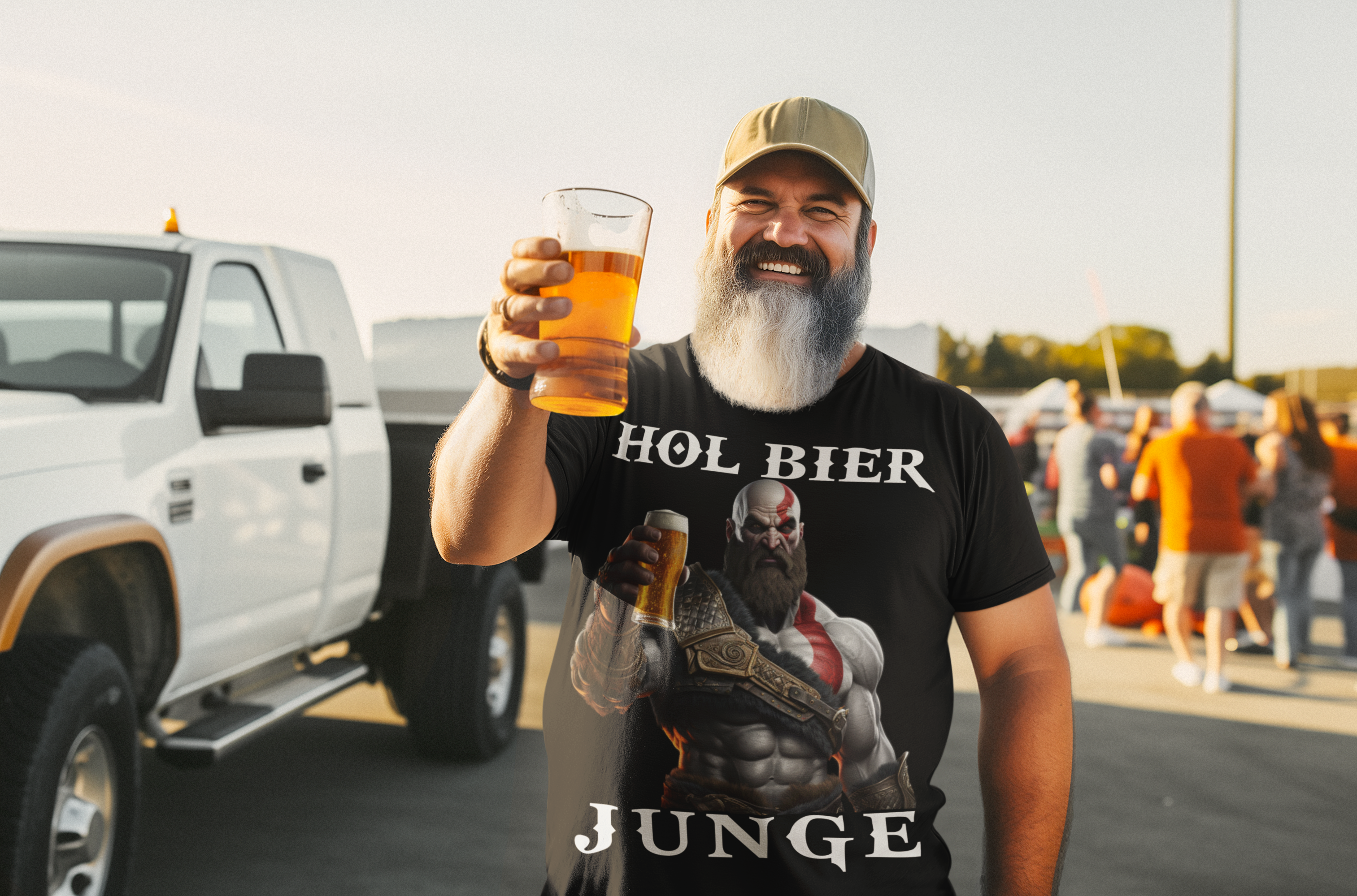 Kratos God of War hol Bier Junge - Herren Shirt