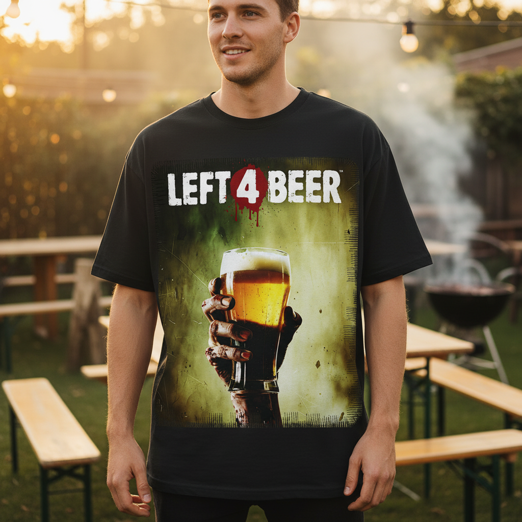 Left 4 Beer Left 4 Dead - Jack and Jones Oversize T-Shirt