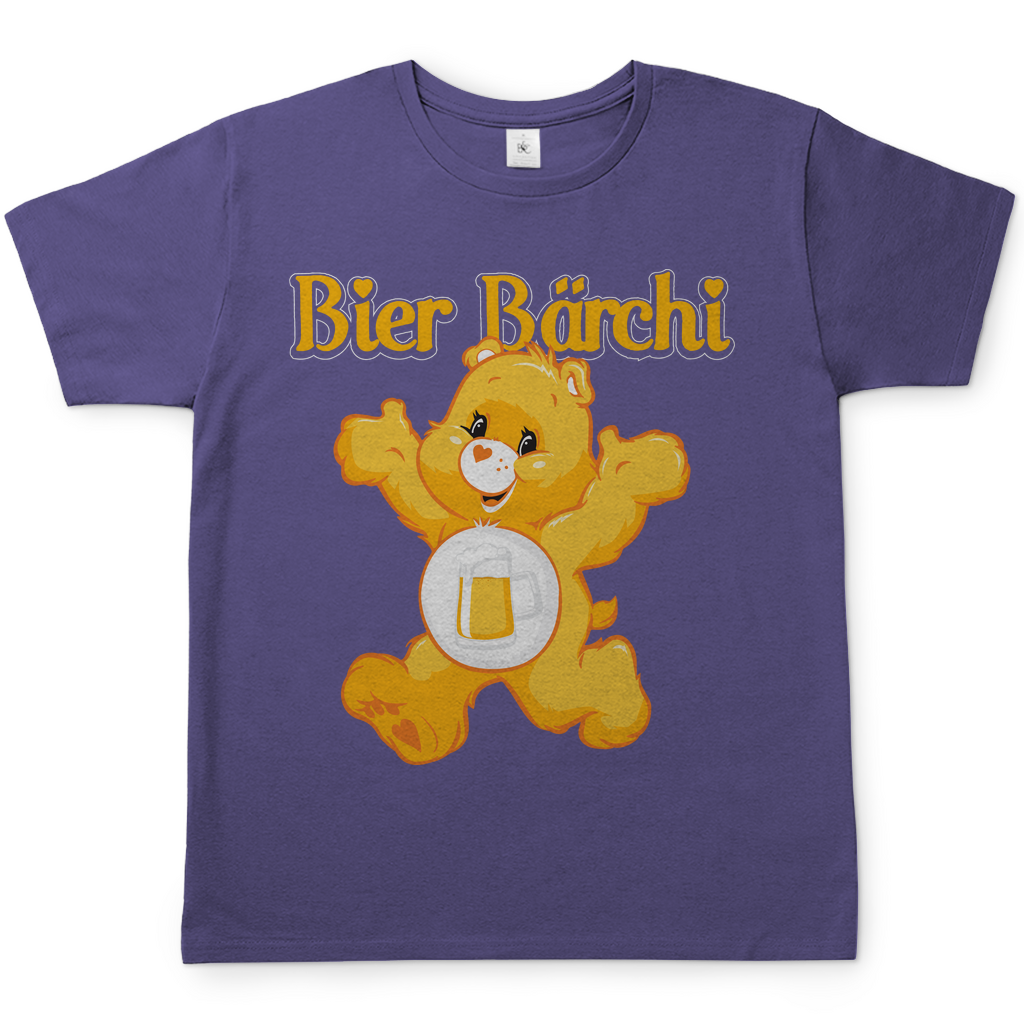 Lila Bier Bärchi Glücksbärchi Herren Shirt mit Bierglas