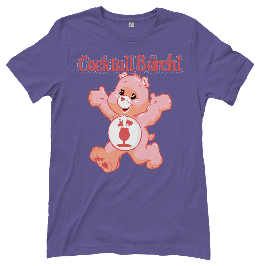 Lila Cocktail Bärchi Glücksbärchi Damenshirt mit Glas