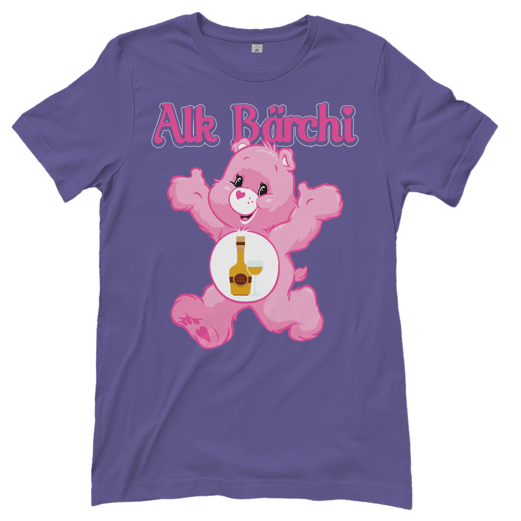 Lila Damenshirt mit Alk Bärchi Glücksbärchi Design