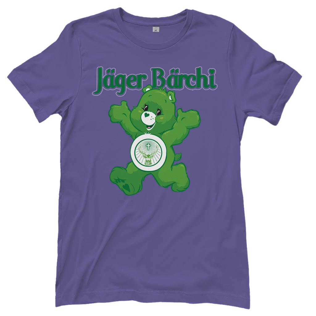 Lila Damenshirt mit Jägermeister Bärchi Design
