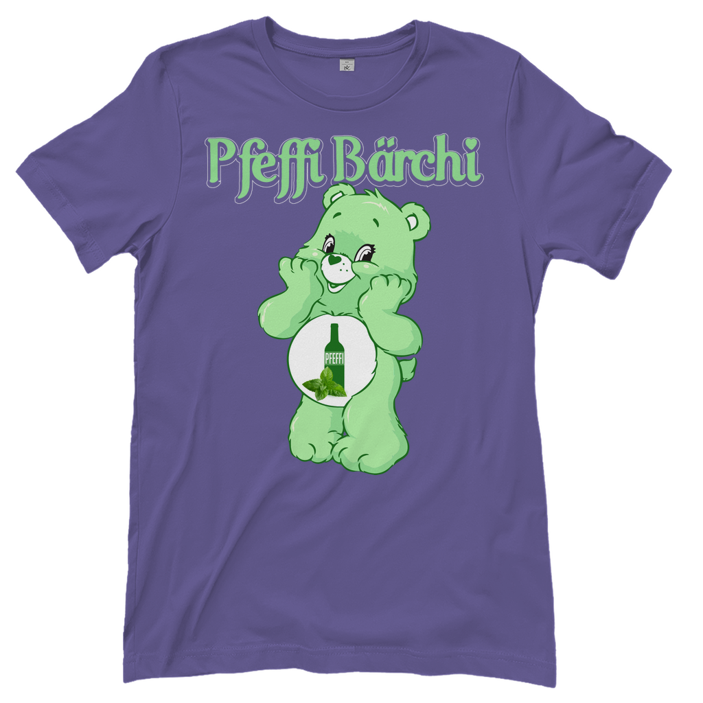 Lila Damenshirt mit Pfeffi Bärchi Glücksbärchi Design
