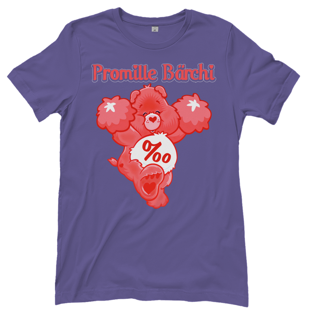 Lila Damenshirt mit Promille Bärchi Glücksbärchi Design