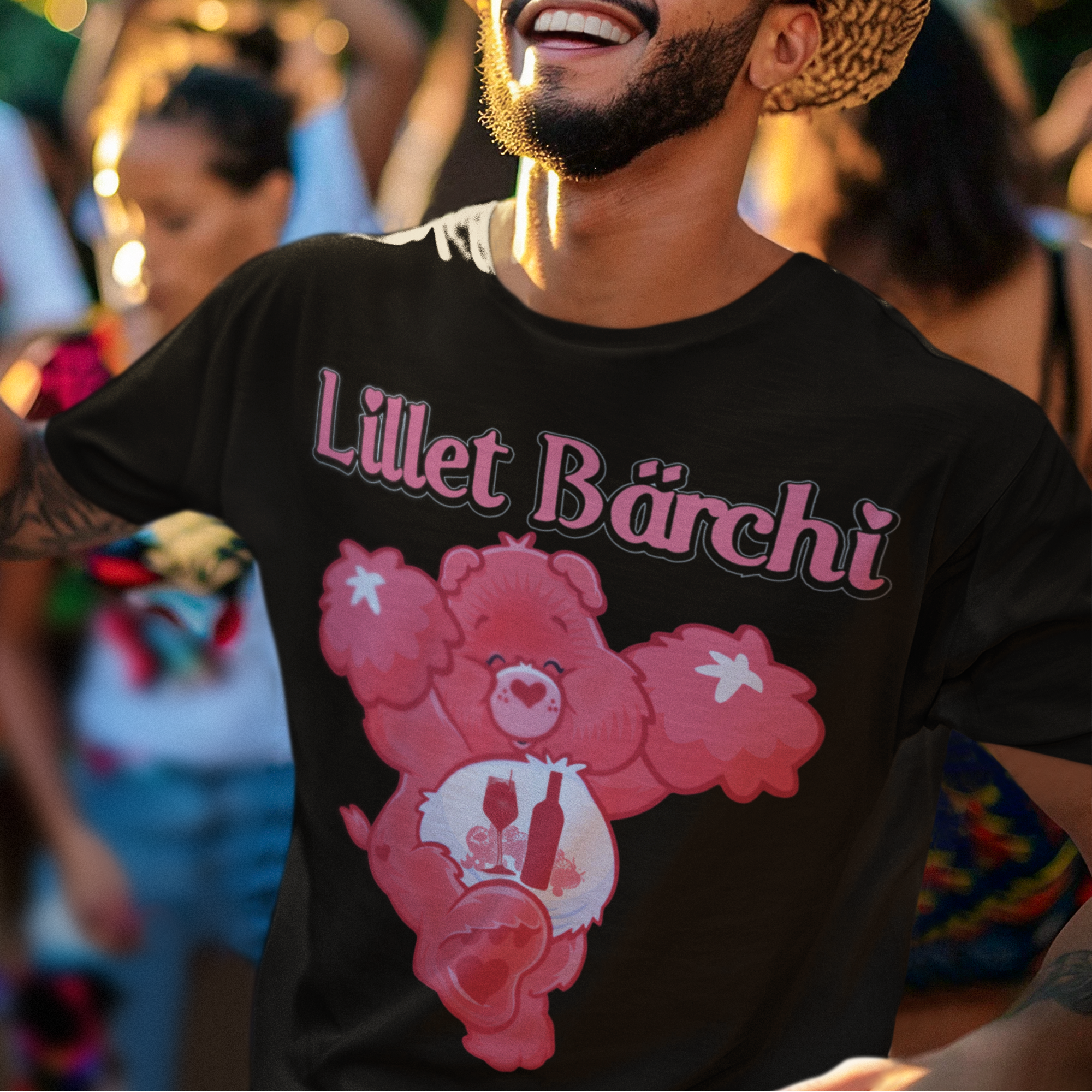 Lillet Bärchi Glücksbärchi Herren Shirt mit Model