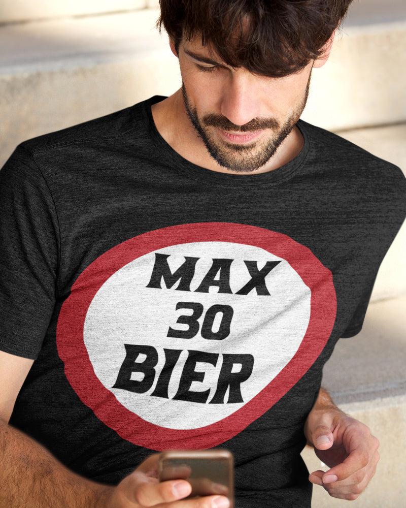 Cooles Premium Herren T-Shirt Bio Max 30 Bier Motiv lustiges Geschenk Männer