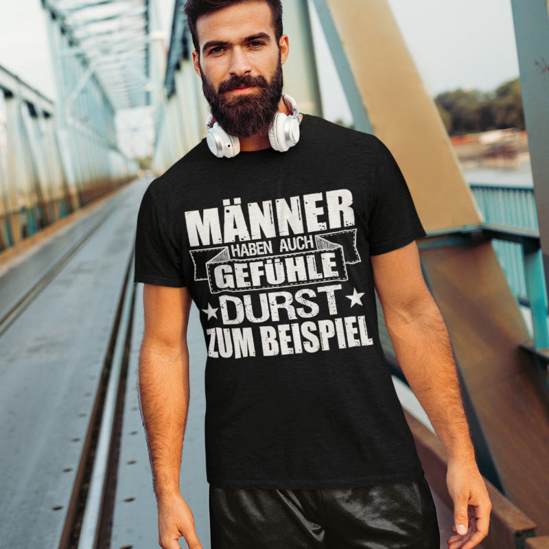 Männer Spruchshirt Durst Witz Bedrucktes Bio-Shirt Humorvoll Geschenkidee Party