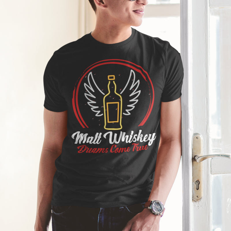 Premium Herren Bio T-Shirt Malt Whiskey Dreams Come True Spruch für Whiskeyfans