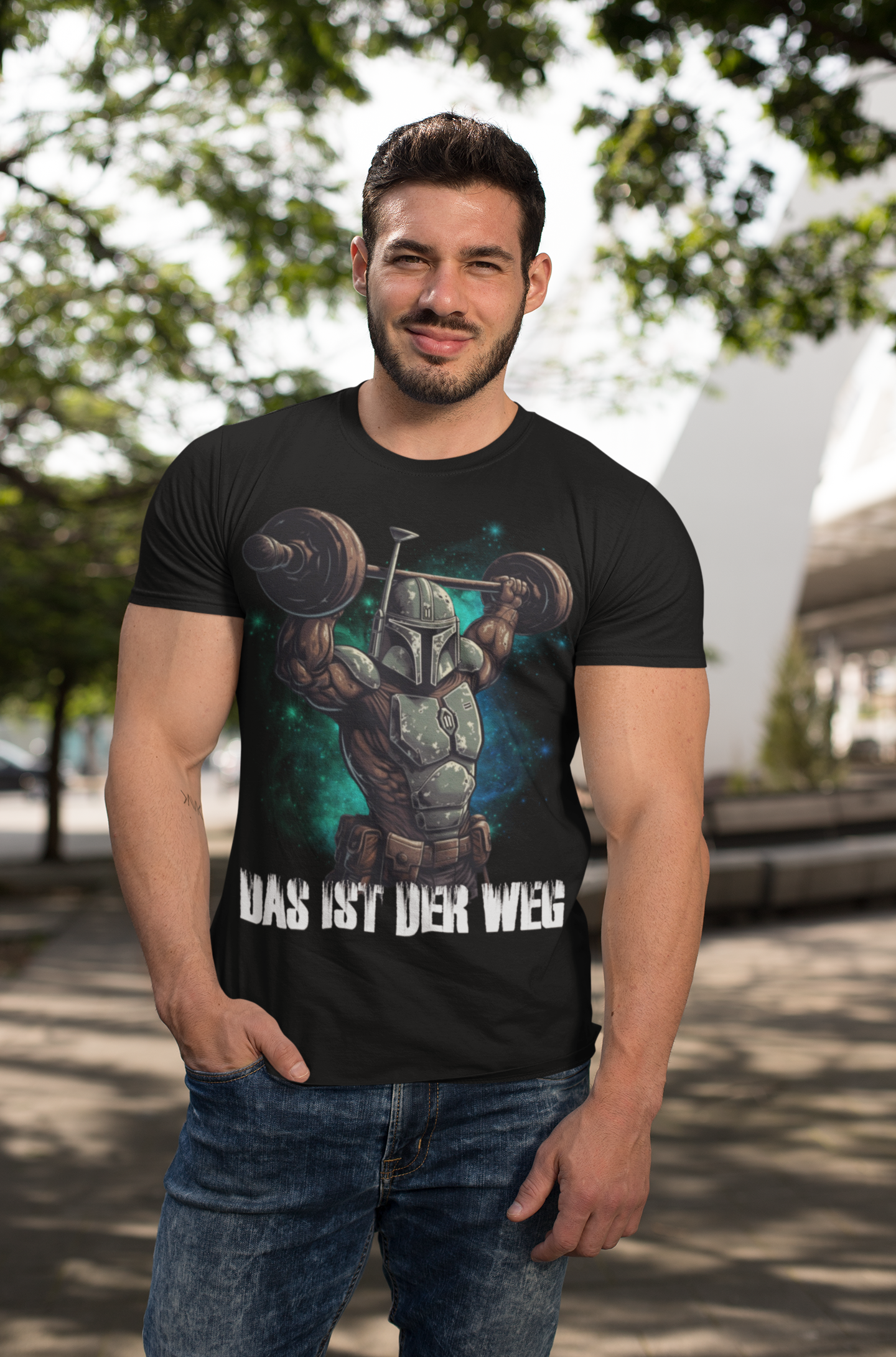 Mandalorianer Gym Herren Shirt mit Model