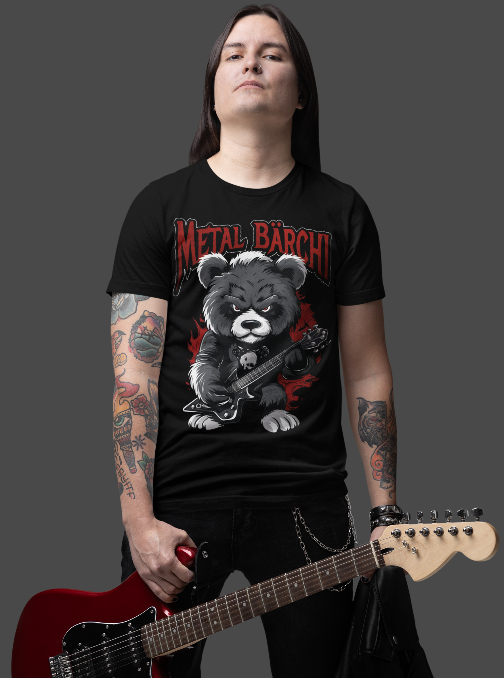 Metal Bärchi Glücksbärchi Heavy Metal - Herren Premium Bio T-Shirt
