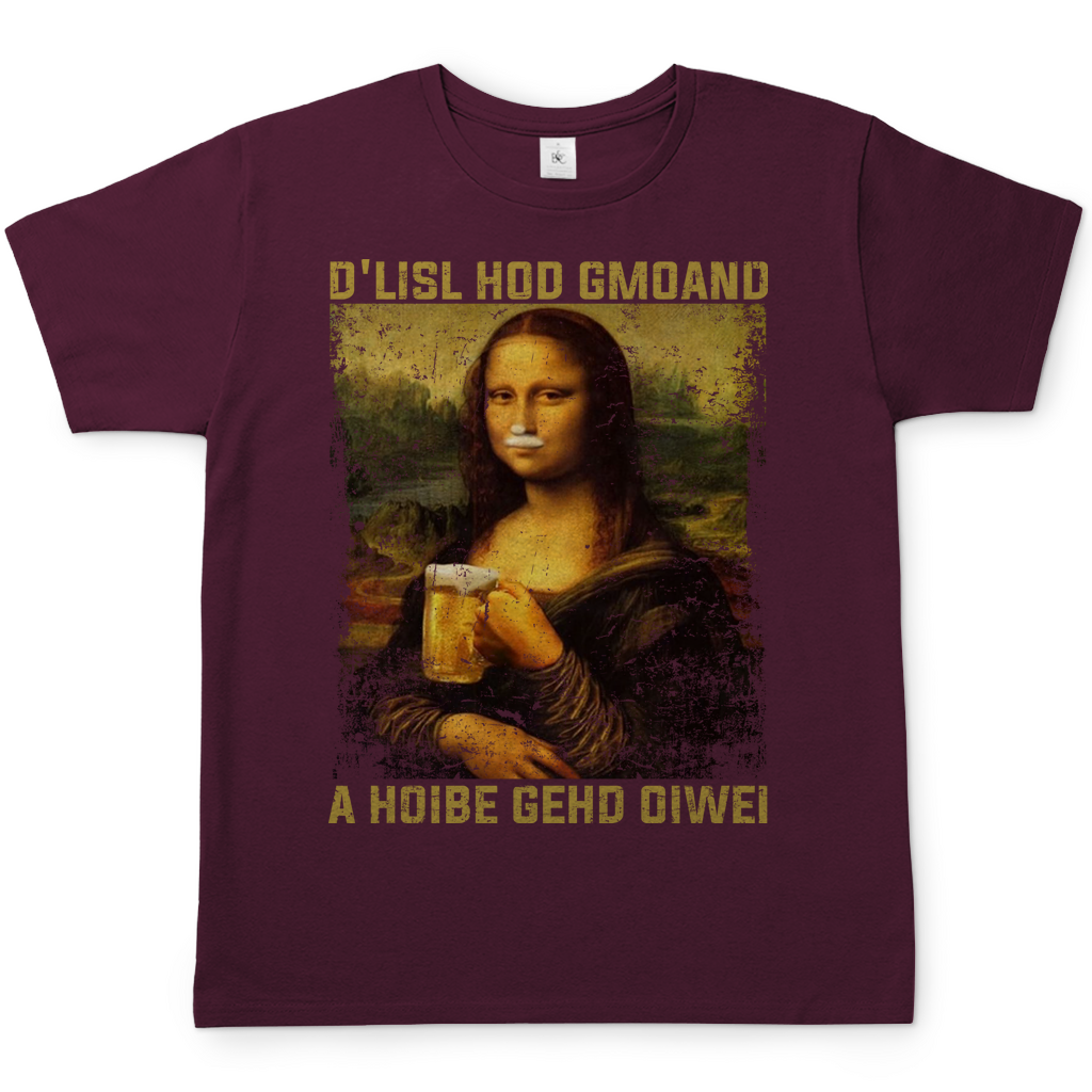 Mona Lisa Bier Herren Shirt in burgundy rot