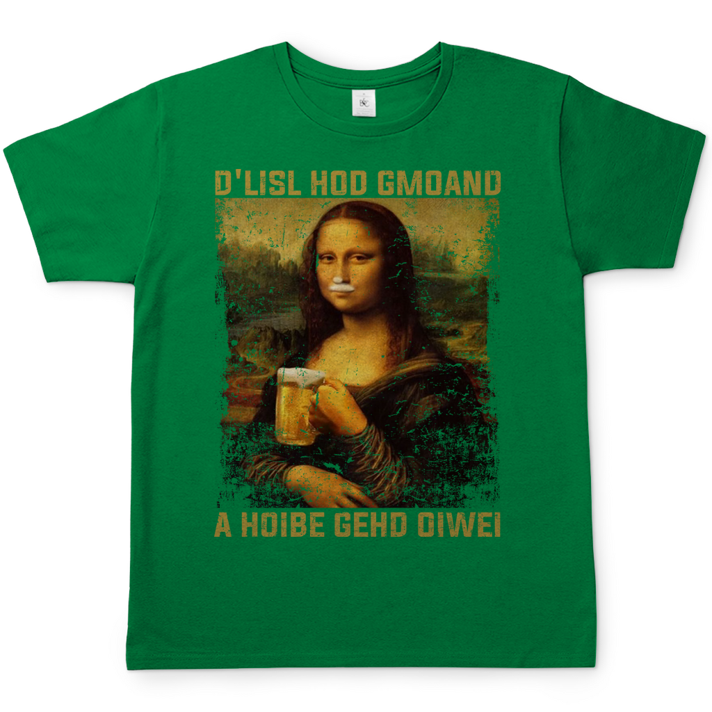 Mona Lisa Bier Herren Shirt in kelly grün