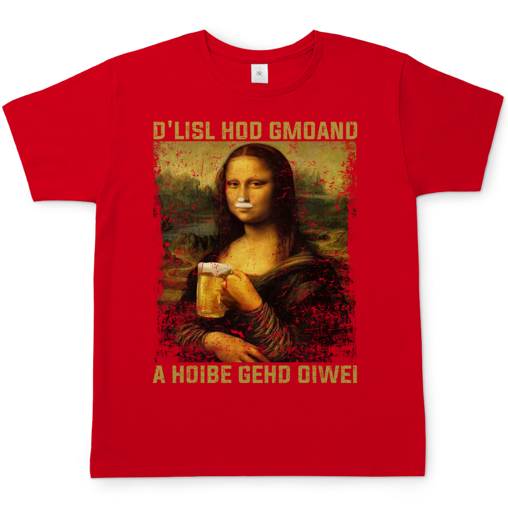 Mona Lisa Bier Herren Shirt in rot