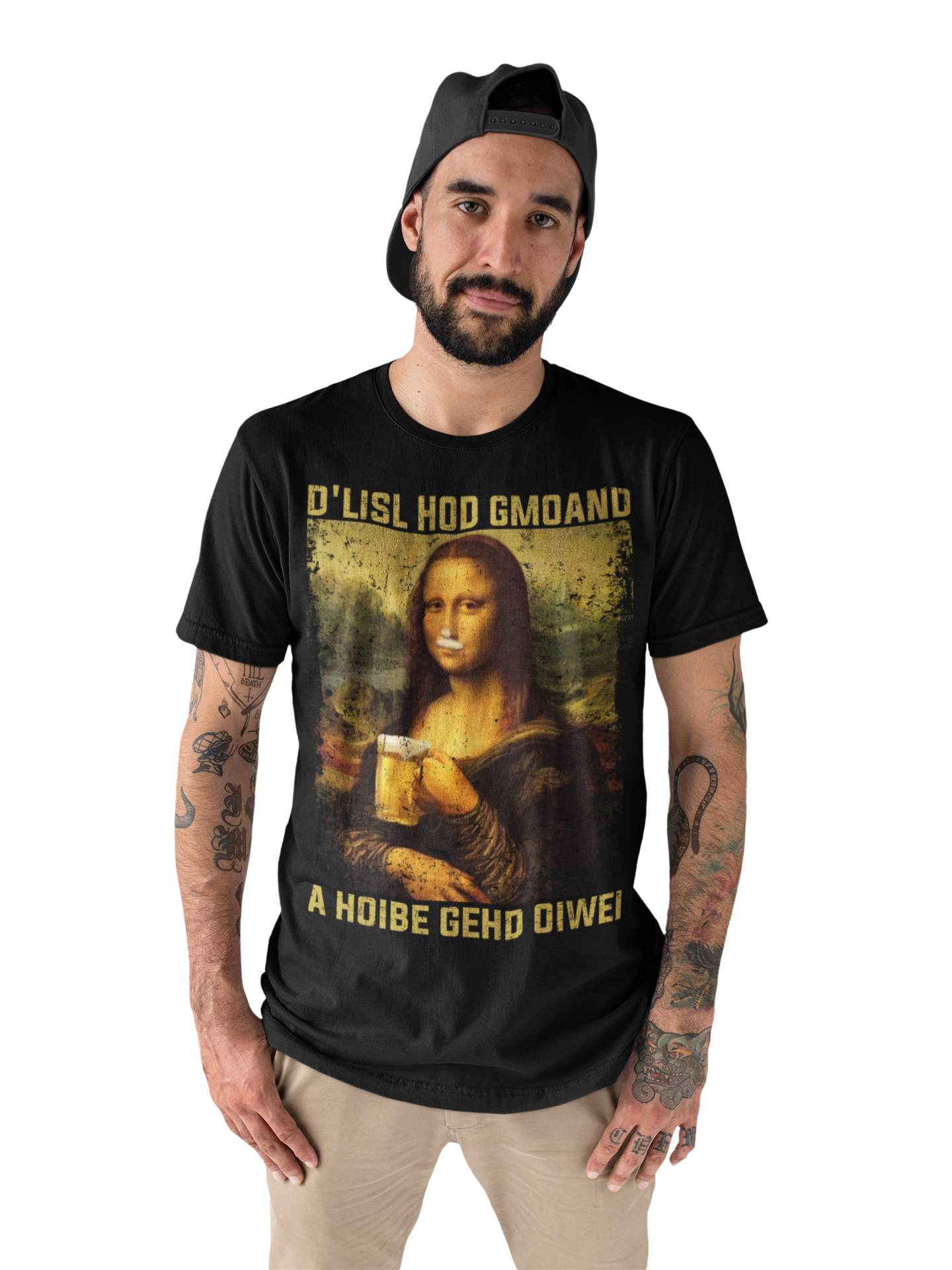 Mona Lisa Bier Herren Shirt mit Model ohne HIntergrund