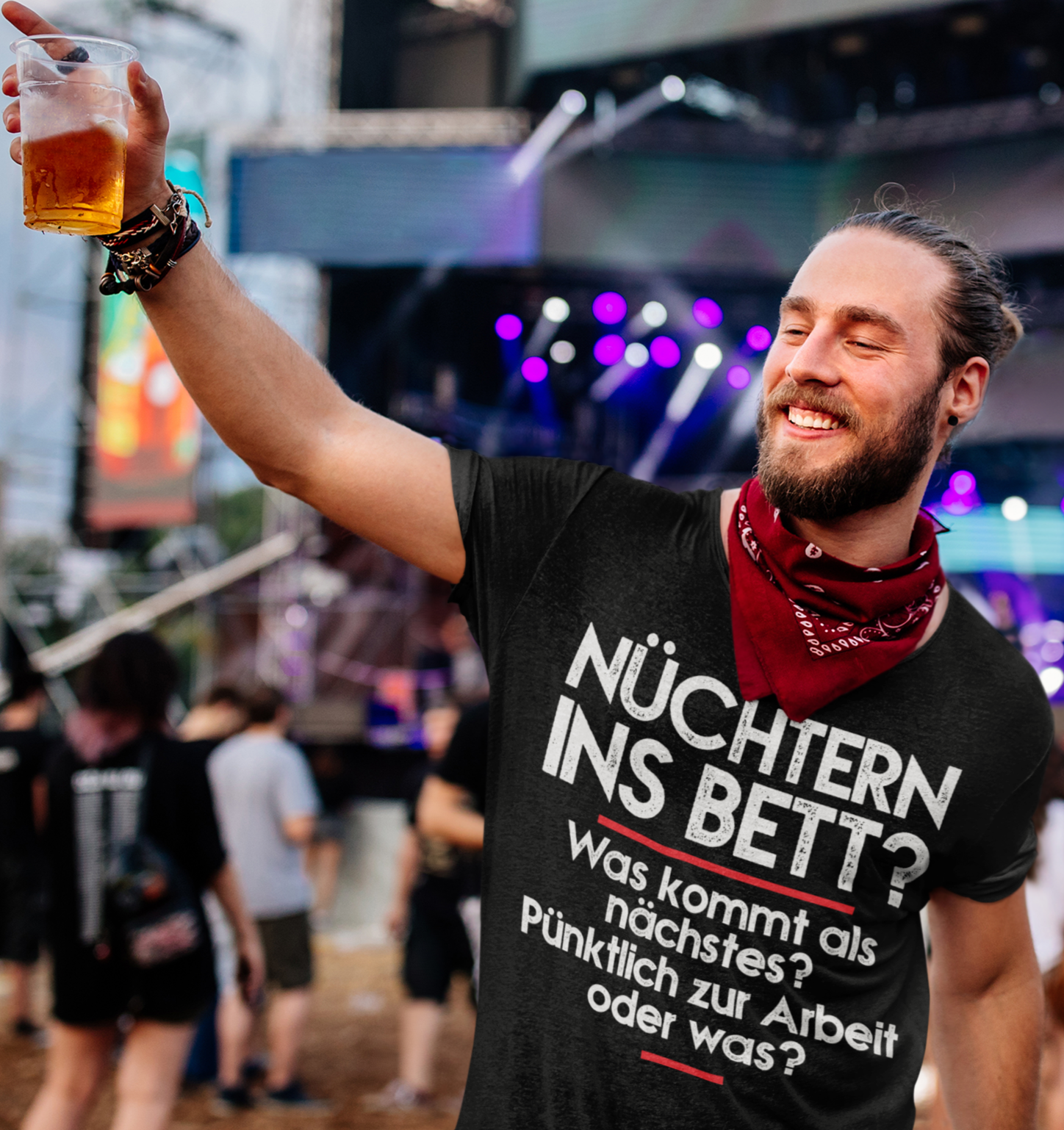 Nüchtern ins Bett was kommt als nächstes pünktlich Arbeit - Herren Premium Bio T-Shirt