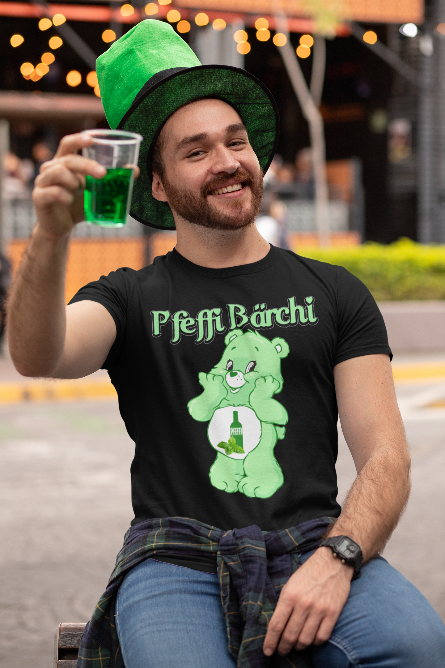 Pfeffi Bärchi Glücksbärchi Herren Shirt mit Model