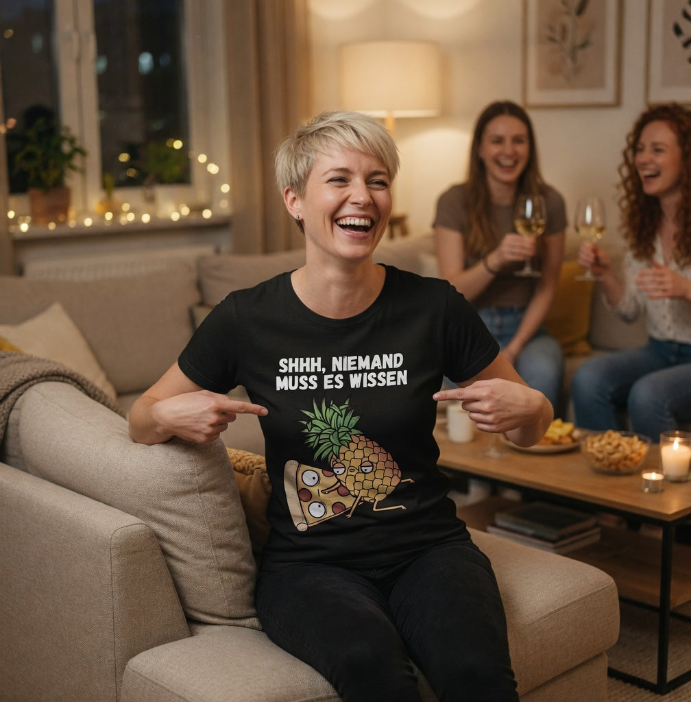Pizza Hawaii Shhh niemand muss es wissen - Damen Premium Bio T-Shirt