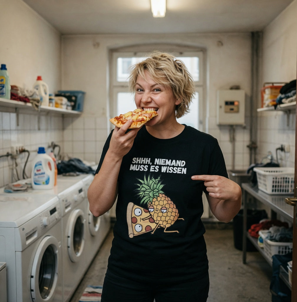 Pizza Hawaii Shhh niemand muss es wissen - Damen Premium Bio T-Shirt